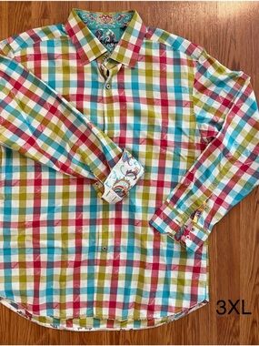 Robert Graham Multicolor Plaid Button-Down Shirt - Red, Teal, Olive, White
